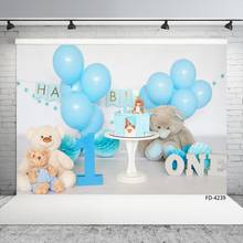 Fondo de fotografía con globos de osos de peluche para fiesta de cumpleaños, accesorios de fotografía para estudio fotográfico, celebración de bebé, niños 2024 - compra barato