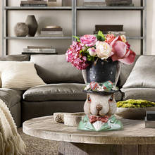 Vaso de resina de coelho para decoração, enfeite de vaso de flores europeu para decoração de jardim, varanda, casa, sala de estar, tv, armário de decoração 2024 - compre barato