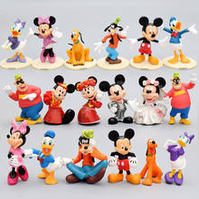 1 conjunto de bonecos da disney, figura de ação do mickey, minnie, donald unisex, do pato, anime, brinquedo de desenho animado, presentes de aniversário 2024 - compre barato