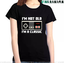 Футболка для Xbox Game, женские футболки, футболки с цитатой «I'm Classic I Am Not Old Gamer», топы с коротким рукавом 2024 - купить недорого