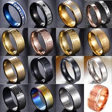 Anel de casamento em aço inoxidável, 8mm, letra, casal, ouro/rainha, humor, muda de cor, jóia masculina, presente para homens 2024 - compre barato