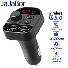 Jajajabor-kit automotivo de transmissor, sem fio, bluetooth, fm, estéreo, a2dp, reprodutor de música automotiva, suporte para cartão tf, reprodução em u de disco 2024 - compre barato