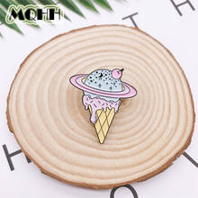 Creative Cute Cartoon Universe Sky Planet Moon Pink Ice Cream Enamel Brooch Alloy Badge Pin Fashion Woman Jewelry Gift For Kid 2024 - buy cheap