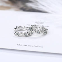 Kofsac brincos em prata esterlina 925, joias femininas com clipe pequena de zircônia dourada sem orelhas furadas, acessórios para presente de meninas 2024 - compre barato