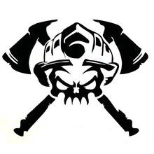 Funny FIRE FIGHTER Skull Helmet Axe Styling Car Sticker Automobiles Motorcycles Exterior Accessories Vinyl Decal for Honda Lada 2024 - buy cheap