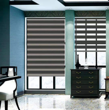 Persianas zebra transparentes cinza branca, tecido de poliéster, para sala de estar, cozinha e escritório 2024 - compre barato