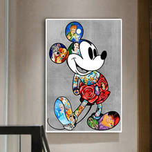 Pôster e impressão da disney para decoração., pôster e impressão do pato donald unisex, grafite, arte em tela para parede da sala de estar. 2024 - compre barato