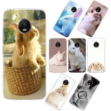 white Bunny Phone Case For Motorola G8 G6 G5S G5 G7 For MOTO G5 G5S G7 Play G5 E6 G7 Plus G7 Power Soft TPU Coque Back Shell 2024 - buy cheap