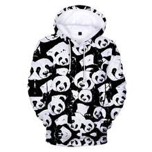 Толстовка Мужская/женская с 3D-принтом панды, повседневный свитшот в стиле хип-хоп, модная кофта с 3D-принтом панды, на осень 2024 - купить недорого