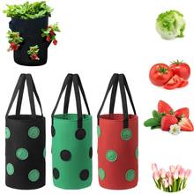 Strawberry Tomato Growing Bag Garden Hanging Vegetable Bare Root Plants Planting Bag Breathable Reusable Flower Herb Pot 10 Hole 2024 - buy cheap