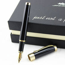 Jinhao-bolígrafos de colores Vintage 1200, plumín curvo, ondulación hermosa con Clip dorado, bolígrafo de tinta de Metal de talla negra 2024 - compra barato