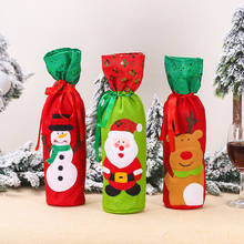 Новые рождественские товары, Рождественская расшитая пайетками сумка для бутылки вина, Санта-Клаус, лось, снеговик, красное вино, чехол 2024 - купить недорого