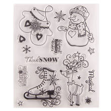 Christmas Snowman Gloves Shoe Deer Clear Silicone Stamp Seal for DIY Scrapbooking / Album Decorative Clear Stamp Sheets 2024 - buy cheap