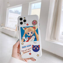 Чехол для телефона Kawaii с японским аниме Sailor Moon Luna Cat, чехлы для iPhone 11 Pro Max Xr Xs Max 7 8 Puls SE 2020, мягкий силиконовый чехол 2024 - купить недорого