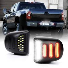 Conjunto de lâmpadas led para placa de licença oled, cor branca neon, montada de placa de luz lateral para chevy silverado taenvolado gmc sierra 1500 2500 3500 yukon xl 2024 - compre barato