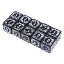 10Pcs D6 Polyhedral Dice Square Edged Numbers 6 Sided Dices Beads Table Board Game for Bar Party 2024 - buy cheap