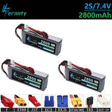 Upgrade 7.4v 2800MAH 45C Lipo Batterry For RC Quodcopter Cars Boats Dron Spare Parts 3Pcs 2s 2800MAH 7.4v Rechargeable Battery 2024 - buy cheap