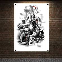 Masonic knights templar tattoo Posters Wall Decor Crusader Banners Flags Wallpaper Canvas Painting Wall Hanging Home Decoration 2024 - buy cheap