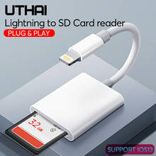 UTHAI C27 Card Reader for SD to Lightning Smart Camera SD Memory Card Adapter for iPhone iPod Apple Memory Cards Use No APP Need 2024 - купить недорого