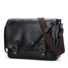 Bolsa de ombro masculina, bolsa de ombro casual para homens, bolsa de couro tipo sling 2024 - compre barato