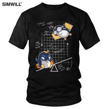 Camisetas engraçadas de pinguim, camisetas masculinas, manga curta de algodão, camiseta gráfica de planejamento perfeito, plus size, camisetas casuais, presente de verão 2024 - compre barato