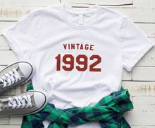 Camiseta divertida informal para mujer, camiseta para chica Yong, camiseta Vintage con letras de cumpleaños 1992 2024 - compra barato
