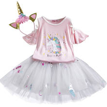 Нарядное платье для маленьких девочек; Вечерние платья с единорогом для дня рождения; Детские платья принцессы с блестками для девочек; Карнавальный костюм для девочек 2024 - купить недорого