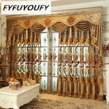 High end European Curtain for living room/bedroom Customized blue coffee Water soluble embroidery curtain lace curtains 2024 - buy cheap