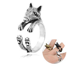 Vintage Boho Brass Knuckle 3D Bull Terrier Anel Love Ring Punk Puppy Dog Anillos Couple Rings For Women Men Jewelry Best Gift 2024 - buy cheap