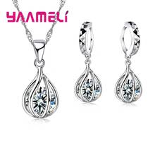 YAAMELI Jewelry For Women Cute Round Drop Shape Jewelry Set Pendant Necklace Hoop Earring Big Promotion Sale 2024 - buy cheap