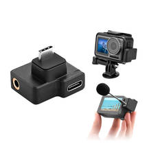 Mini adaptador de áudio para câmera dji osmo, adaptador externo de microfone de 3.5mm para câmera de ação acessórios 2024 - compre barato