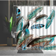 Colorful Creativity Feather Waterproof Shower Curtains Polyester Screens Home Decoration Hanging Curtain Multiple Size 2024 - buy cheap