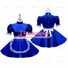 Sexy Sissy Maid Dress Blue Pvc Lockable Uniform Cosplay Costume Custom-made[G574] 2024 - buy cheap