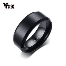 Мужское обручальное кольцо Vnox, обручальное кольцо из титана черного цвета, 8 мм, ювелирные изделия 2024 - купить недорого