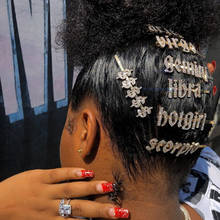 Stonefans Luxury Crystal Rhinestone 12 Zodiac Hair Pins Hair Clips for Women Jewelry Custom Hotgirl Letter Hairclip Barrettes 2024 - buy cheap
