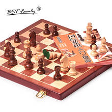 Juego de ajedrez de madera BSTFAMLY, juego de ajedrez Internacional, tablero de ajedrez plegable de madera, piezas de ajedrez Chessman King Height 75mm I19 2024 - compra barato