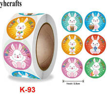 1 Roll=500PCS / Lot 1" Happy EAster rabbit paper stickers Label come on well done Xmas Halloween label Kindergarten reward gifts 2024 - buy cheap