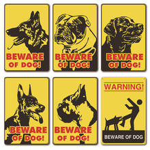 Caution Pet Dogs Animals Metal Plates Tin Signs Vintage Home Decors Wall Poster Painting Courtyard Garden Notice Warning Signs 2024 - buy cheap