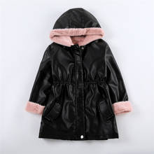 2020 New Winter Autumn Kids Leather Jacket 2-10Yrs Hooded Warm Baby Girl Jacket Coat Thicken Long Jacket For Baby Girl Clothes 2024 - buy cheap