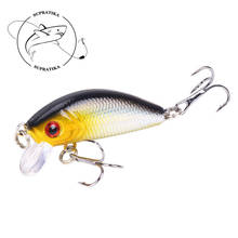 Señuelo de pesca Artificial para pececillos, 1 unidad de 50mm, 4,2g, cebo con 2 ganchos, Wobblers 3D, Crankbait de ojos para aparejos de pesca de mar 2024 - compra barato