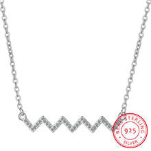 Collar de plata de ley 925 con forma de latido de corazón para mujer, cadena corta de clavícula, Micro Zirconia, regalo de Navidad, S-n302 2024 - compra barato