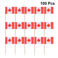 100 pçs canadá bandeira nacional design bolo toppers criativo bolo picsk picaretas de frutas cupcake toppers decoração palito de dente fontes de festa 2024 - compre barato