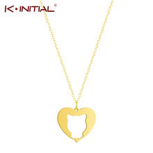 Kinitial Stainless Steel Heart Necklace Cat Pet in Heart Necklaces For Women Protection Pendants Girlfriend Gifts Charm Jewelry 2024 - buy cheap