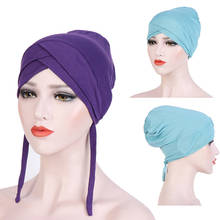 Turbante musulmán de algodón elástico para la frente para mujer, Hijab, bufanda, gorro interno, Hijabs, moda nueva 2024 - compra barato
