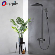 Onyzpily Shower Faucet Set Black Chrome 3 Waterway Hot&Cold Water Mixer Wall Mounted ABS Shower Hand PV Hose 2024 - buy cheap