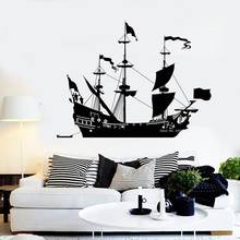 145*110cm Large Size Ship Sail Boat Vinyl Wall Decal Sailor Sea Style Home Decor Wall Stickers For Boy Bedroom Unique Hot LC1580 2024 - buy cheap