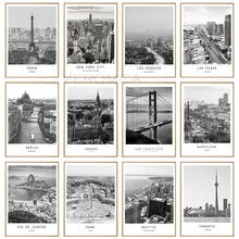 Черный, белый цвет холст картины World городской пейзаж принты Париж Лондон Нью-Йорк винтажный настенный плакат художественная фотография домашний декор 2024 - купить недорого