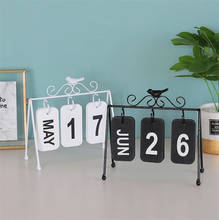 Calendário de mesa decorativo pássaro vintage, decoração de mesa de escritório para casa decoração artesanato 2024 - compre barato