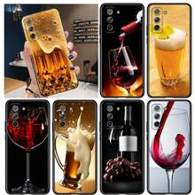 Beer Wine Fashion for Samsung Galaxy S21 Ultra Plus Note 20 10 9 8  S10 S9 S8 S7 S6 Edge Plus Black Phone Case 2024 - buy cheap