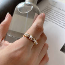 SHANICE-anillo abierto de Plata de Ley 925 para mujer, con flor de perla, estilo de conversación fría, moda, anillo de apertura de nicho salvaje 2024 - compra barato